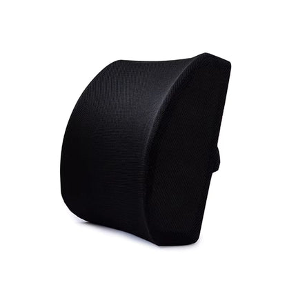 Coussin lombaire noir en mousse à mémoire de forme avec sangle arrière réglable pour appui du bas du dos