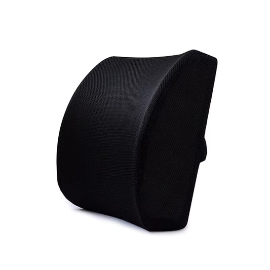 Coussin lombaire noir en mousse à mémoire de forme avec sangle arrière réglable pour appui du bas du dos